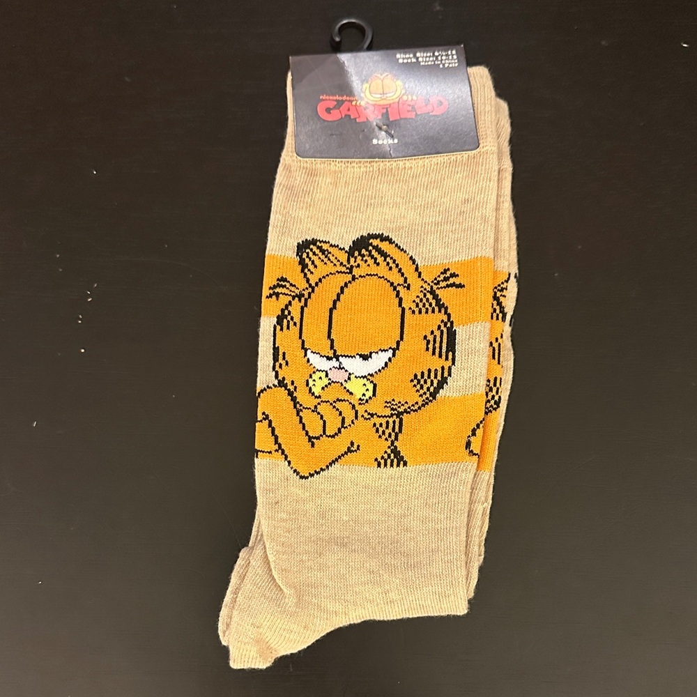 Garfield Beige & Orange Crew Socks - Casual Men’s Socks